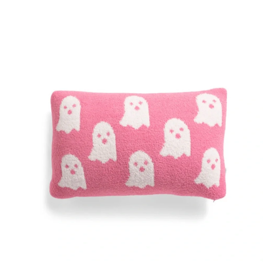 NEW NWT Cupcakes and Cashmere Knit Pink Ghost Pillow Halloween Viral